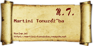 Martini Tonuzóba névjegykártya